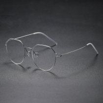 Round Titanium Glasses LE8030_Silver