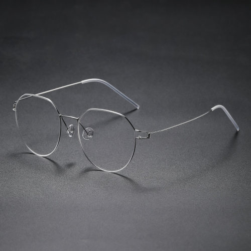 Round Titanium Glasses LE8030_Silver