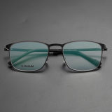 Square Titanium Glasses LE8019_Black Front View
