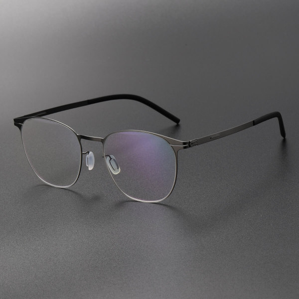Round Thin Steel Glasses LE8028_Gunmetal
