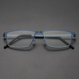 Rectangle Titanium Glasses LE8025_Blue Front View