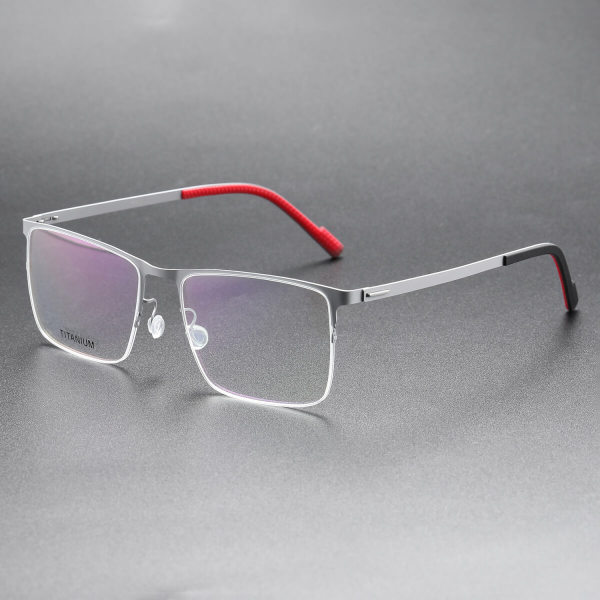 Square Titanium Glasses LE8017_Silver