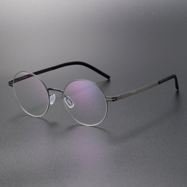 Round Thin Steel Glasses LE8032_Gunmetal