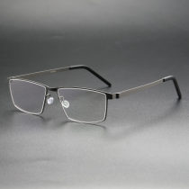 Rectangle Titanium Glasses LE8025_Gunmetal