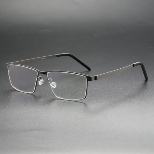 Rectangle Titanium Glasses LE8025_Gunmetal