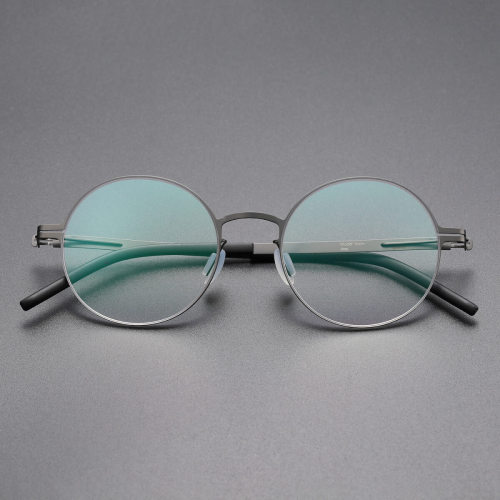 Round Thin Steel Glasses LE8032_Gunmetal
