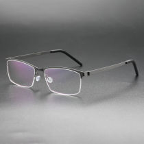 Half Rim Titanium Glasses LE8015_Gunmetal