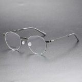 Round Titanium Glasses LE8021_Gunmetal