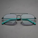 Aviator Titanium Glasses LE8018_Green Front View