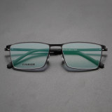 Square Titanium Glasses LE8020_Black Front View