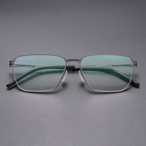 Square Thin Steel Glasses LE8033_Gunmetal