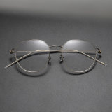 Round Titanium Glasses LE8030_Gold Front View