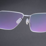 Square Thin Steel Glasses LE8033_Silver - Black