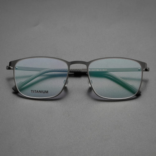 Square Titanium Glasses LE8019_Gunmetal