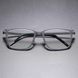 Square Titanium & Acetate Glasses LE8010_Clear Gray Front View