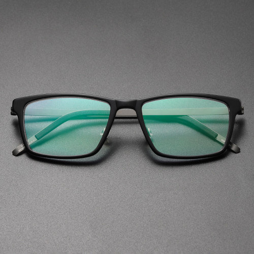 Square Titanium & Acetate Glasses LE8009_Black