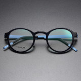 Round Titanium & Acetate Glasses LE8002_Blue