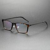 Square Titanium & Acetate Glasses LE8009_Tortoise