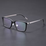 Square Titanium & Acetate Glasses LE8010_Matte Black