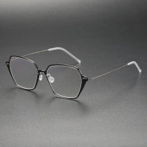 Square Titanium Glasses LE8012_Matte Black