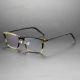 Square Titanium & Acetate Glasses LE8009_Yellow Tortoise