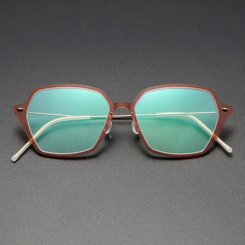 Square Titanium Glasses LE8012_Brown