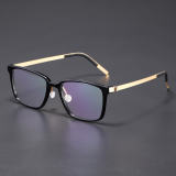 Square Titanium & Acetate Glasses LE8010_Black