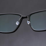 Square Titanium & Acetate Glasses LE8010_Matte Black
