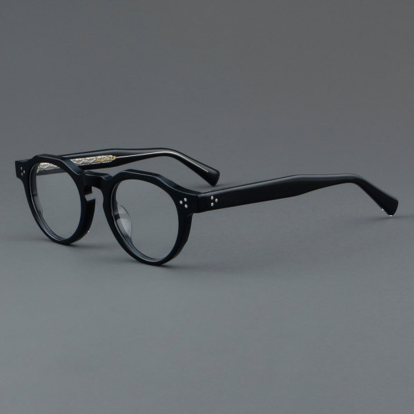 Round Acetate Glasses LE7068_Black