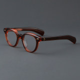 Round Acetate Glasses LE7073_Red