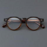 Round Acetate Glasses LE7068_Brown Front View