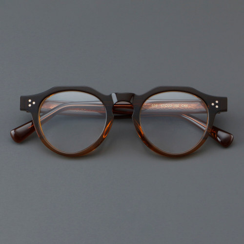 Round Acetate Glasses LE7068_Brown
