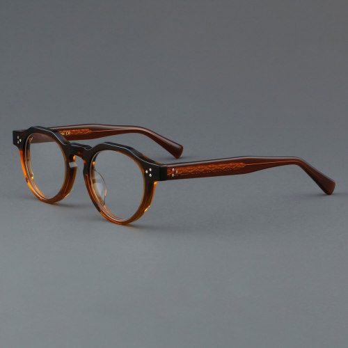 Round Acetate Glasses LE7068_Brown
