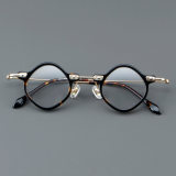 Geometric Acetate & Titanium Glasses LE7064_Tortoise Front View