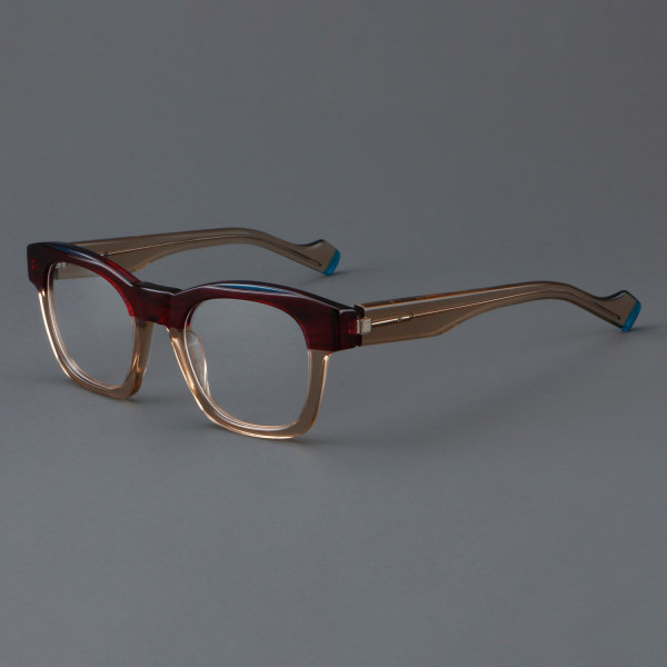 Square Acetate Glasses LE7072_Pink - Tortoise