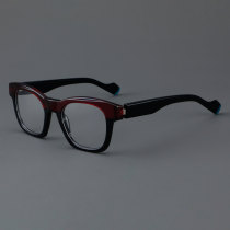 Square Acetate Glasses LE7072_Red - Black Square Acetate Glasses LE7072_Red - Black