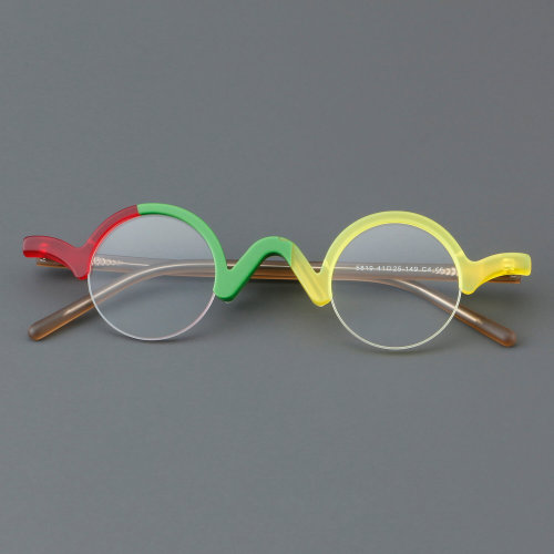 Harf Rim Acetate Glasses LE7060_Green - Yellow