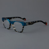 Square Acetate Glasses LE7072_Blue - Tortoise
