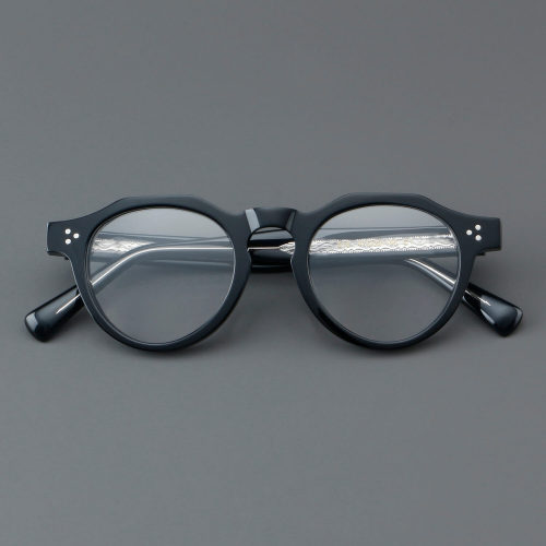 Round Acetate Glasses LE7068_Black