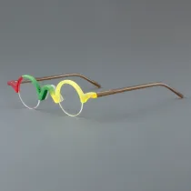 Harf Rim Acetate Glasses LE7060_Green - Yellow