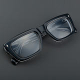 Rectangle Acetate Glasses LE7063_Black Front View