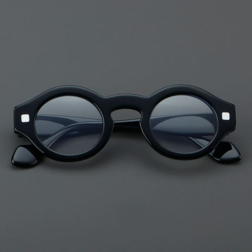 Round Acetate Glasses LE7058_Black