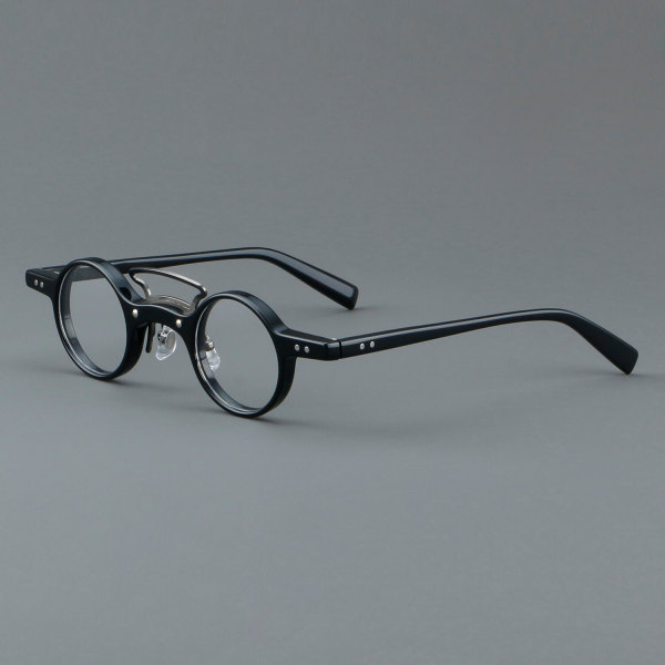 Round Acetate Glasses LE7015_Black