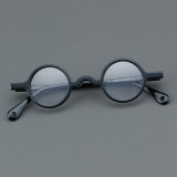 Round Acetate Glasses LE7009_Black Front View