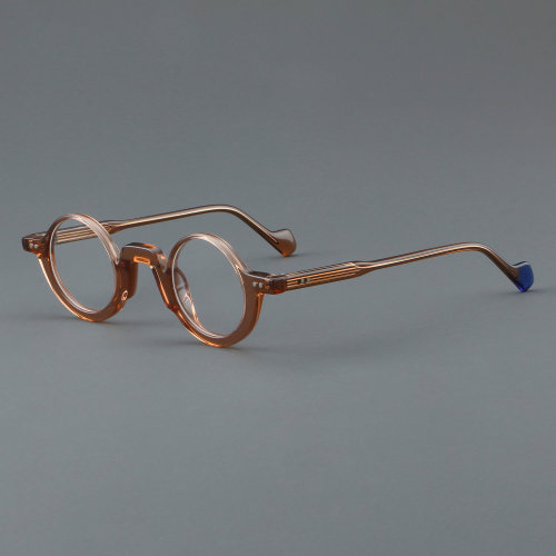 Round Acetate Glasses LE7051_Brown