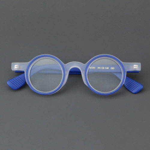 Round Acetate Glasses LE7027_Clear - Blue