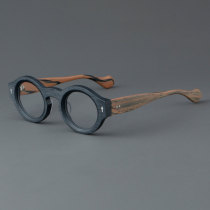 Round Acetate Glasses LE7016_Black - Brown