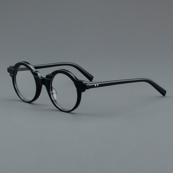 Round Acetate Glasses LE7029_Black