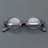Round Acetate Glasses LE7021_Grey Front View