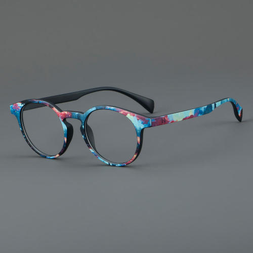 Round Acetate Glasses LE7034_Colorful C4